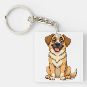 Lief Anatolische Herdershond Cartoon Hond Sleutelhanger