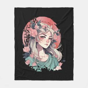 Lief anime meisje fleece deken