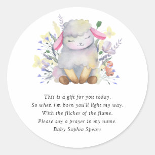 Lief baby Lamb - Prayer Candle Label