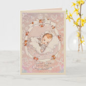 Lief Baby Meisje Gefeliciteerd Kaart (Gele Bloem)