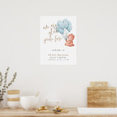 Lief Beer Baby shower Blauw Ballon Welkomstbord Poster (Keuken)