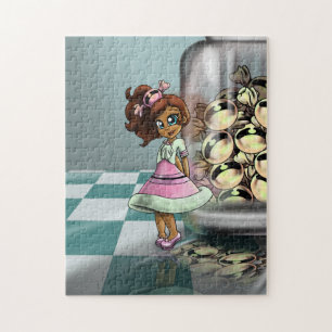 Lief Biracial Meisje Legpuzzel