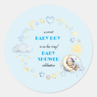 Lief Blauwe Tafelconfetti Ronde Sticker