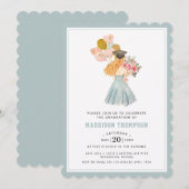 Lief Blond Meisje Waterverf Afstuderen Kaart (Voorkant / Achterkant)