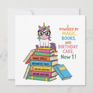 Lief Boekenwurm Eenhoorn 1e Verjaardag Magische Kaart