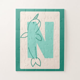 Lief brief "O" Otter Alfabet Kunstprint Legpuzzel
