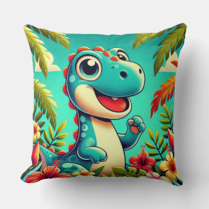 Lief cartoon-dinosaurus Tropische kinderkamer 🦖 Kussen