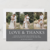 Lief dank je 3 Foto Bruiloft Dank je Bedankkaart (Voorkant)