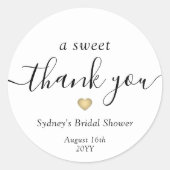 Lief Dank u Eenvoudig Script Vrijgezellenfeest Fav Ronde Sticker (Voorkant)