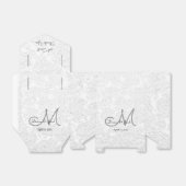 Lief dank u wit zwart grijs bruiloft monogram bedankdoosjes (Uitgevouwen)