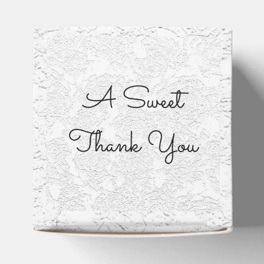 Lief Dank u Wit Zwart Grijs Monogram Bruiloft Bedankdoosjes (Bovenkant)