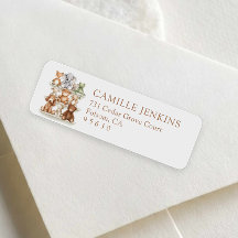 Lief Dierenjongen Baby Shower Retouradreslabel