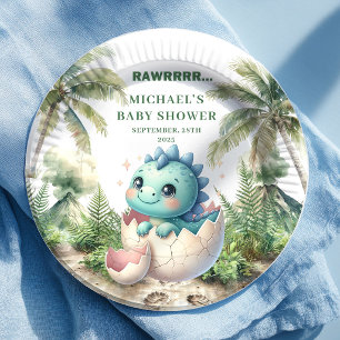 Lief Dino Baby Borrel Komt Eraan Borden Papieren Bordje
