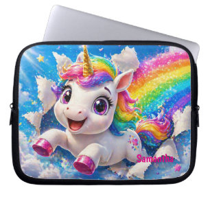 Lief Eenhoorn Regenboog Magische Lucht Laptop Sleeve