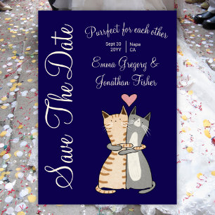 Lief Elegant Kattentekening Purrfecte woordspeling Save The Date