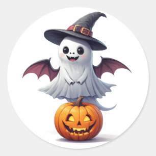 Lief Geestje Met Pompoen Halloween 👻 Ronde Sticker
