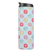 Lief glazuurdonutpatroon gepersonaliseerd thermosbeker (Geroteerd rechts)