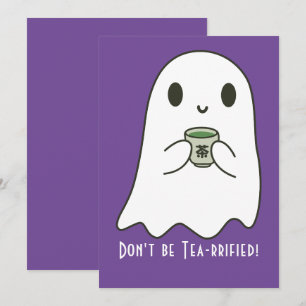 Lief glimlachend spook & Japanse Thee Kanji Blanko Kaart