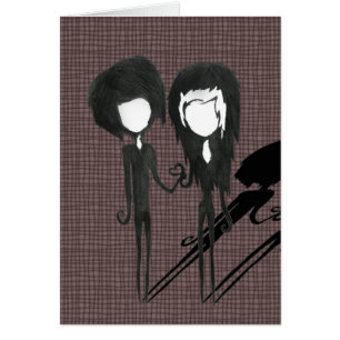 Lief Goth Meisje en Jongen Alternatieve Kunst Teke