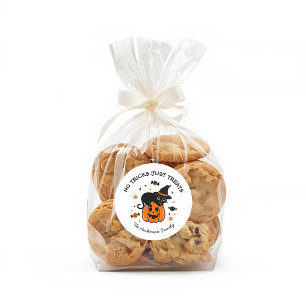 Lief Griezelig Halloween Zwart en Oranje Ronde Sticker