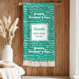 Lief groene typografie Moederdag Beste Cadeau Sherpa Deken