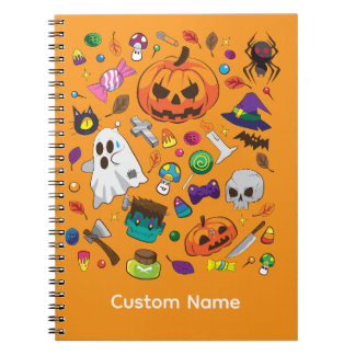 Lief Halloween Karakter Patroon Notitieboek