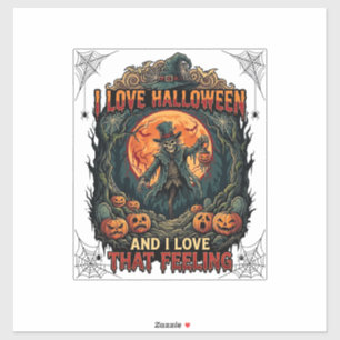 Lief Halloween Skelet Vogelverschrikker Vollemaan Sticker