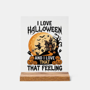 Lief Halloween Spokenhuis Maan Heks Pompoenen_1 Acryl Bord