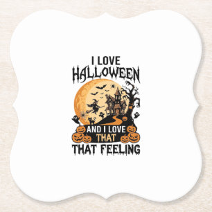 Lief Halloween Spokenhuis Maan Heks Pompoenen_1 Kartonnen Onderzetters