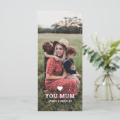 Lief HART IK HOU VAN JE MAM Moederdag Foto Kaart (Staand voorkant)