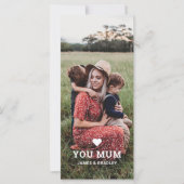 Lief HART IK HOU VAN JE MAM Moederdag Foto Kaart (Voorkant)