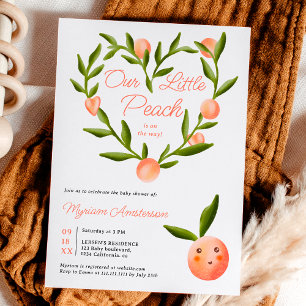 Lief hart modern schattig klein perzik baby shower kaart