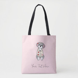 Lief hart schnauzer ontwerp met lange oren draagtas
