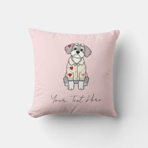 Lief hart schnauzer ontwerp met lange oren kussen