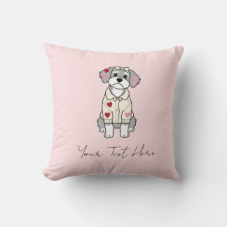 Lief hart schnauzer ontwerp met lange oren kussen