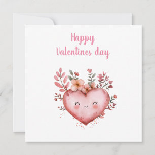 lief hartje aquarel met geschilderde bloemen feestdagenkaart