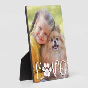 Lief hond LIEFDE Pootafdruk Foto Op Maat Fotoplaat