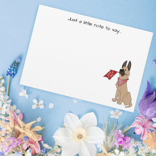 Lief Je Schattige Hond Plat Notitiekaart Notitiekaartje