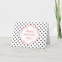 Lief kaartje met zwart-witte polka stippen voor Va