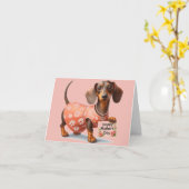 Lief kaartje voor Moederdag met Dachshund Kaart (Gele Bloem)