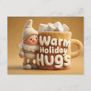 Lief kaboutertje van vilt met marshmallow mok briefkaart