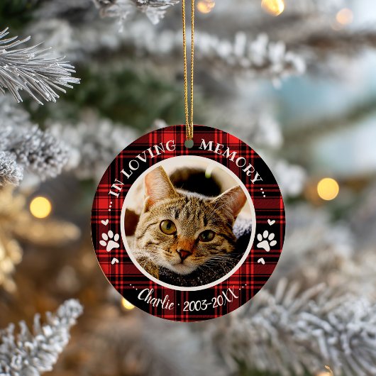 Lief Kat Dier Herdenking Aangepaste Foto Keramisch Ornament