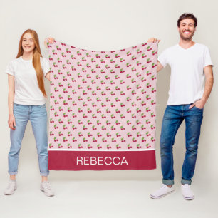 Lief kersenpatroon gepersonaliseerd fleece deken