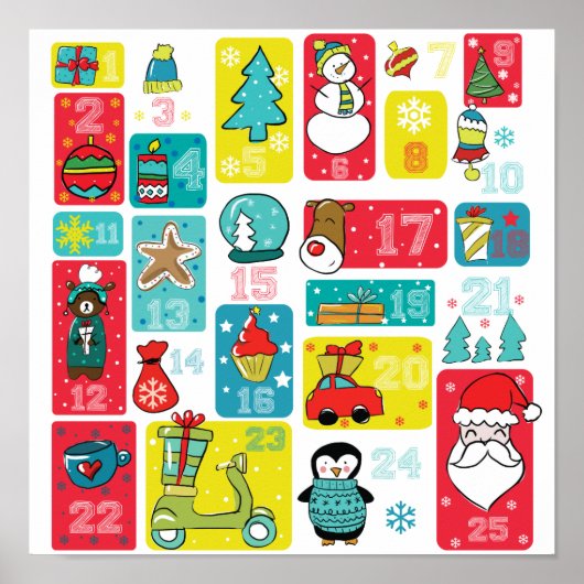 Lief kerst adventkalender poster (Voorkant)