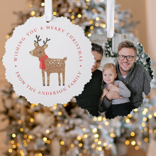 Lief Kerst Ree Foto Vakantie Ornament Kaart