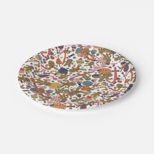 Lief Kerstmis Gingerbread Man Candy Cane Delight Papieren Bordje (Gekanteld)