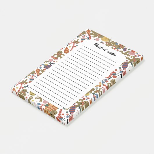 Lief Kerstmis Gingerbread Man Candy Cane Delight Post-it® Notes (Schuin)