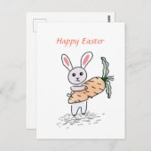 Lief klein konijntje blij Pasen Schattigee Kaart (Voorkant / Achterkant)