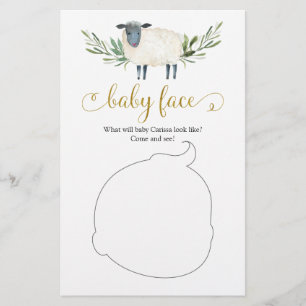 Lief klein lamsgroen Baby shower Baby gezicht