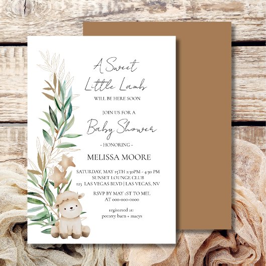 Lief klein lamsgroen baby shower kaart